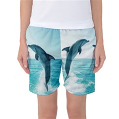 Dolphin Sea Ocean Women s Basketball Shorts by Cemarart