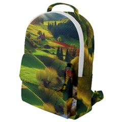 Countryside Landscape Nature Flap Pocket Backpack (small) by Cemarart