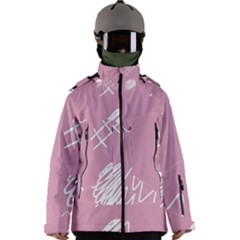 Elements Scribble Wiggly Lines Men s Zip Ski And Snowboard Waterproof Breathable Jacket by Cemarart