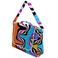 Liquid Warp Background Orange Blue Box Up Messenger Bag by Cemarart