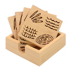 Elements Scribbles Wiggly Lines Bamboo Coaster Set by Cemarart