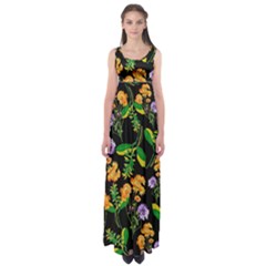 Flowers Pattern Art Floral Texture Empire Waist Maxi Dress by Cemarart