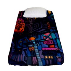 Wallet City Art Graffiti Fitted Sheet (single Size) by Bedest