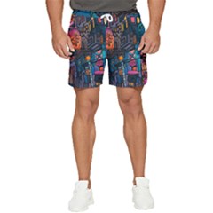 Wallet City Art Graffiti Men s Runner Shorts by Bedest