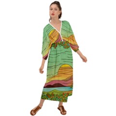 Painting Colors Box Green Grecian Style  Maxi Dress by Bedest