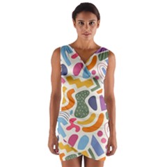 Abstract Pattern Background Wrap Front Bodycon Dress by Maspions