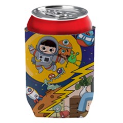 Astronaut Moon Monsters Spaceship Universe Space Cosmos Can Holder by Maspions