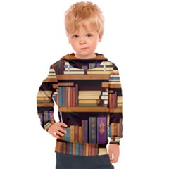 Book Nook Books Bookshelves Comfortable Cozy Literature Library Study Reading Room Fiction Entertain Kids  Hooded Pullover by Maspions