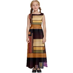 Book Nook Books Bookshelves Comfortable Cozy Literature Library Study Reading Room Fiction Entertain Kids  Satin Sleeveless Maxi Dress by Maspions