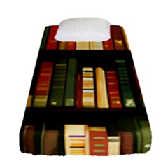 Books Bookshelves Library Fantasy Apothecary Book Nook Literature Study Fitted Sheet (single Size) by Grandong