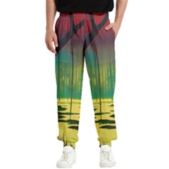 Nature Swamp Water Sunset Spooky Night Reflections Bayou Lake Men s Elastic Waist Pants by Grandong