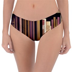 Books Bookshelves Office Fantasy Background Artwork Book Cover Apothecary Book Nook Literature Libra Reversible Classic Bikini Bottoms by Grandong