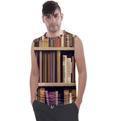 Books Bookshelves Office Fantasy Background Artwork Book Cover Apothecary Book Nook Literature Libra Men s Regular Tank Top by Grandong