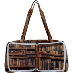 Room Interior Library Books Bookshelves Reading Literature Study Fiction Old Manor Book Nook Reading Multi Function Bag by Grandong