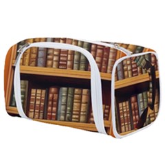 Room Interior Library Books Bookshelves Reading Literature Study Fiction Old Manor Book Nook Reading Toiletries Pouch by Grandong