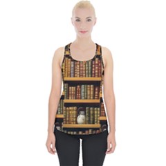 Room Interior Library Books Bookshelves Reading Literature Study Fiction Old Manor Book Nook Reading Piece Up Tank Top by Grandong