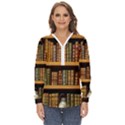 Room Interior Library Books Bookshelves Reading Literature Study Fiction Old Manor Book Nook Reading Zip Up Long Sleeve Blouse View1