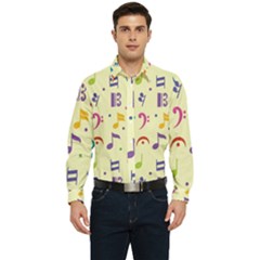 Seamless Pattern Musical Note Doodle Symbol Men s Long Sleeve  Shirt by Apen