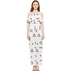 Memphis Pattern Draped Sleeveless Chiffon Jumpsuit by Apen