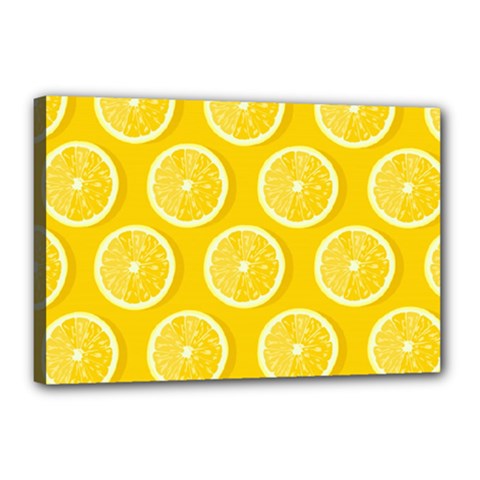 Lemon Fruits Slice Seamless Pattern Canvas 18  X 12  (stretched) by Apen