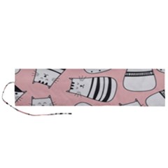 Cute Cats Cartoon Seamless-pattern Roll Up Canvas Pencil Holder (l) by Apen