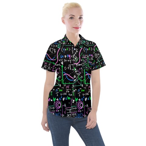 Math Linear Mathematics Education Circle Background Women s Short Sleeve Pocket Shirt by Apen