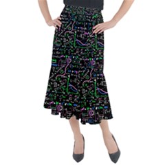 Math Linear Mathematics Education Circle Background Midi Mermaid Skirt by Apen