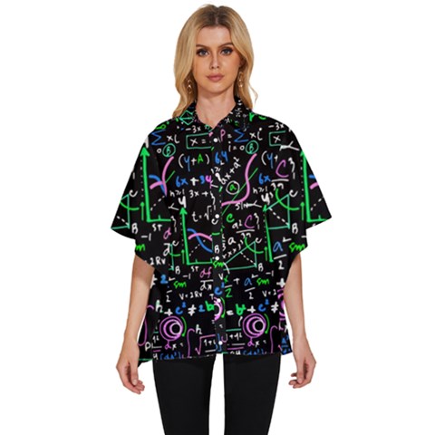 Math Linear Mathematics Education Circle Background Women s Batwing Button Up Shirt by Apen