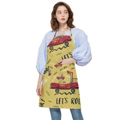 Childish Seamless Pattern With Dino Driver Pocket Apron by Apen
