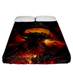 Dragon Fire Fantasy Art Fitted Sheet (california King Size) by Maspions