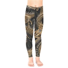 Fantasy Dragon Pentagram Kids  Leggings by Maspions