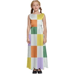 Board Pictures Chess Background Kids  Satin Sleeveless Maxi Dress by Maspions