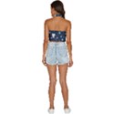 Cute Astronaut Cat With Star Galaxy Elements Seamless Pattern Backless Halter Cami Shirt View4