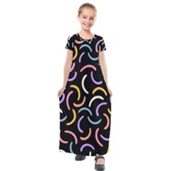 Abstract Pattern Wallpaper Kids  Short Sleeve Maxi Dress by Maspions