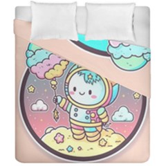 Boy Astronaut Cotton Candy Childhood Fantasy Tale Literature Planet Universe Kawaii Nature Cute Clou Duvet Cover Double Side (california King Size) by Maspions