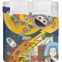 Astronaut Moon Monsters Spaceship Universe Space Cosmos Duvet Cover Double Side (King Size) View1