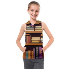 Book Nook Books Bookshelves Comfortable Cozy Literature Library Study Reading Room Fiction Entertain Kids  Sleeveless Hoodie by Maspions