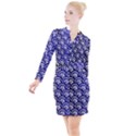 Pattern Floral Flowers Leaves Botanical Button Long Sleeve Dress View1