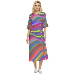 Psychedelic Surreal Background Double Cuff Midi Dress by Askadina