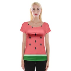 Watermelon Melon Fruit Healthy Food Meal Breakfast Lunch Juice Lemonade Summer Cap Sleeve Top by Maspions