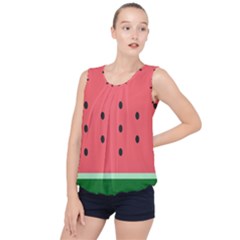 Watermelon Melon Fruit Healthy Food Meal Breakfast Lunch Juice Lemonade Summer Bubble Hem Chiffon Tank Top by Maspions