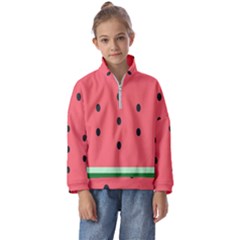 Watermelon Melon Fruit Healthy Food Meal Breakfast Lunch Juice Lemonade Summer Kids  Half Zip Hoodie by Maspions