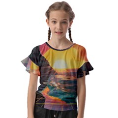 Pretty Art Nice Kids  Cut Out Flutter Sleeves by Maspions