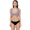 Pattern Bananas Fruit Tropical Seamless Texture Graphics Low Cut Ruffle Edge Bikini Top View1