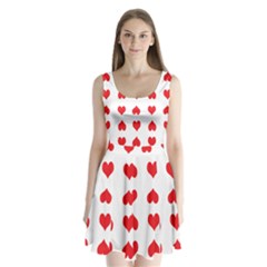 Heart Red Love Valentines Day Split Back Mini Dress  by Bajindul