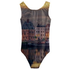 Old Port Of Maasslui Netherlands Kids  Cut-out Back One Piece Swimsuit by Maspions