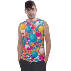 Circles Art Seamless Repeat Bright Colors Colorful Men s Regular Tank Top by Maspions