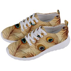 Vintage Peacock Feather Peacock Feather Pattern Background Nature Bird Nature Men s Lightweight Sports Shoes by Maspions