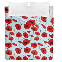 Poppies Flowers Red Seamless Pattern Duvet Cover Double Side (queen Size) by Maspions