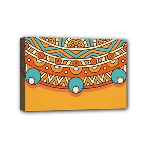 Mandala Orange Mini Canvas 6  X 4  (stretched) by goljakoff